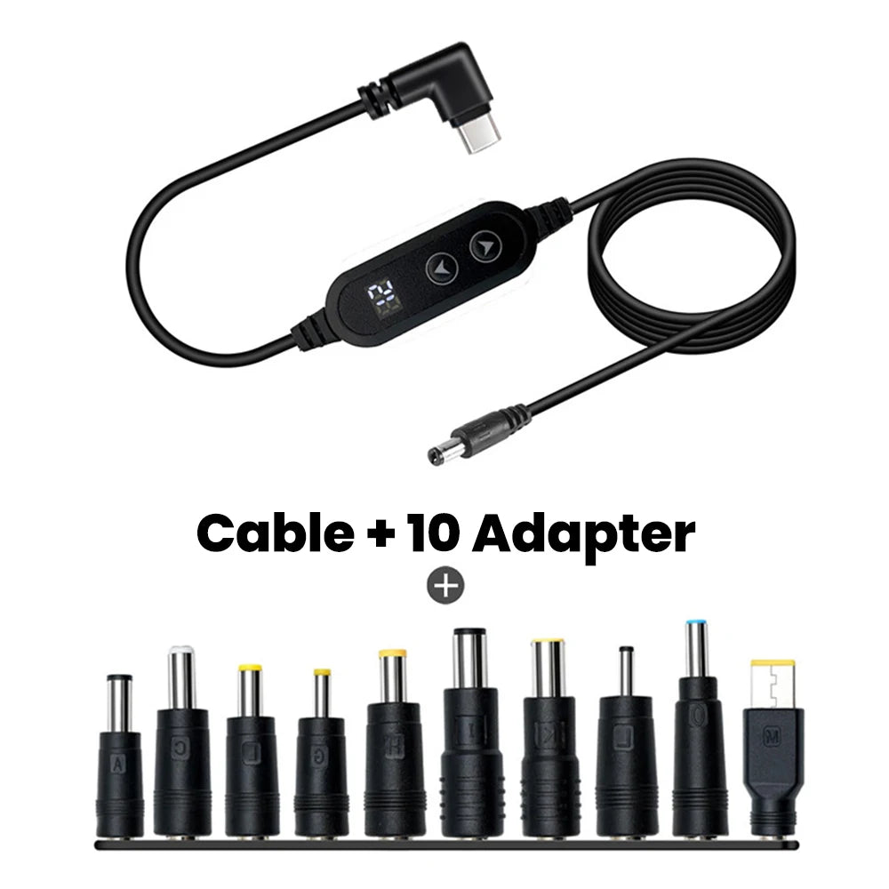 USB-C to DC Fast Charging Power Boost Cable - 5V/9V/12V/15V/20V Adapter - 36