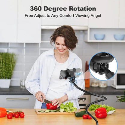 Flexible 360° Long Arm Lazy Phone Holder Mount for Bed & Desk