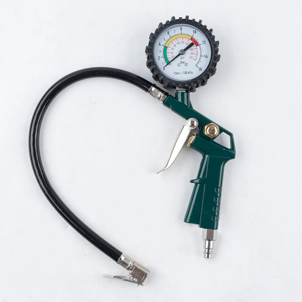 220 PSI Tire Inflator with Pressure Gauge & Air Hose for Cars & Motorcycles