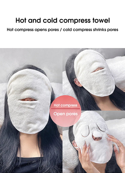 Reusable Hot & Cold Compress Face Towel – Steam Heating Spa Facial Mask