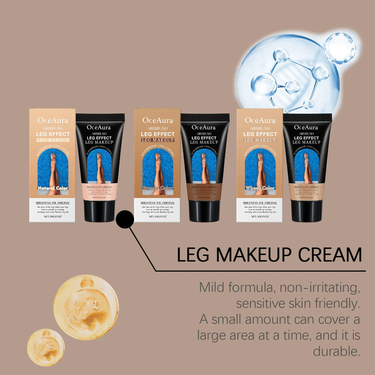 Waterproof Leg Foundation & Body Concealer - Flawless Coverage Cream