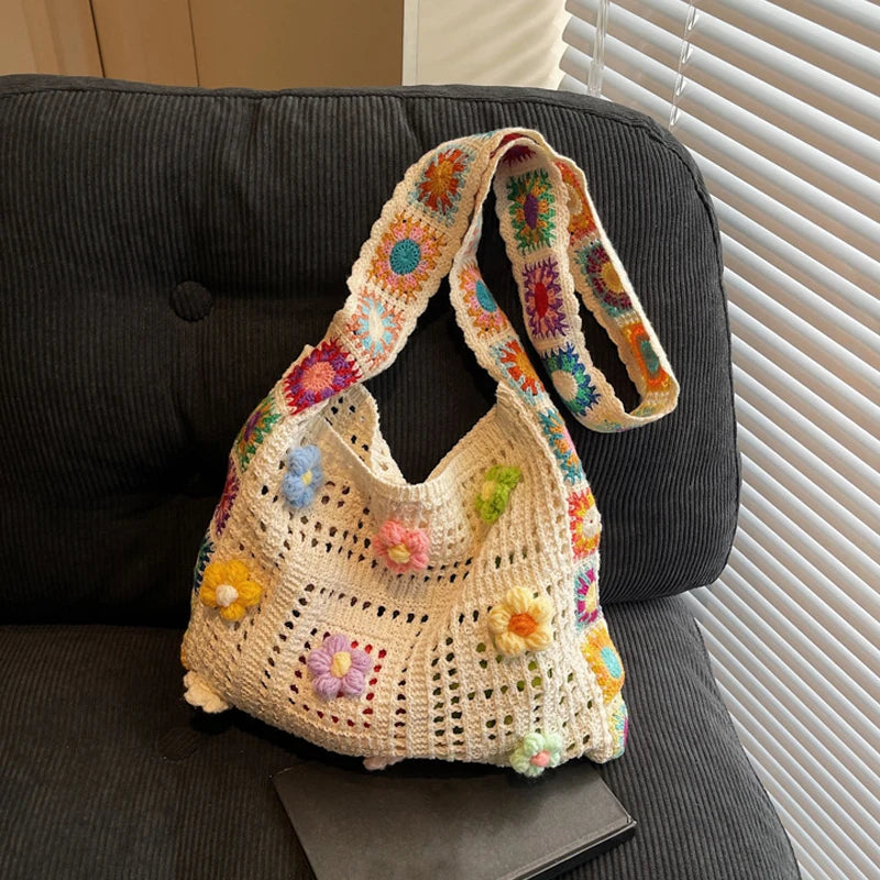 Luxury Boho Crochet Tote Bag