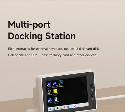 3.5" IPS Mini PC Data Monitor & USB-C Docking Station for Laptop
