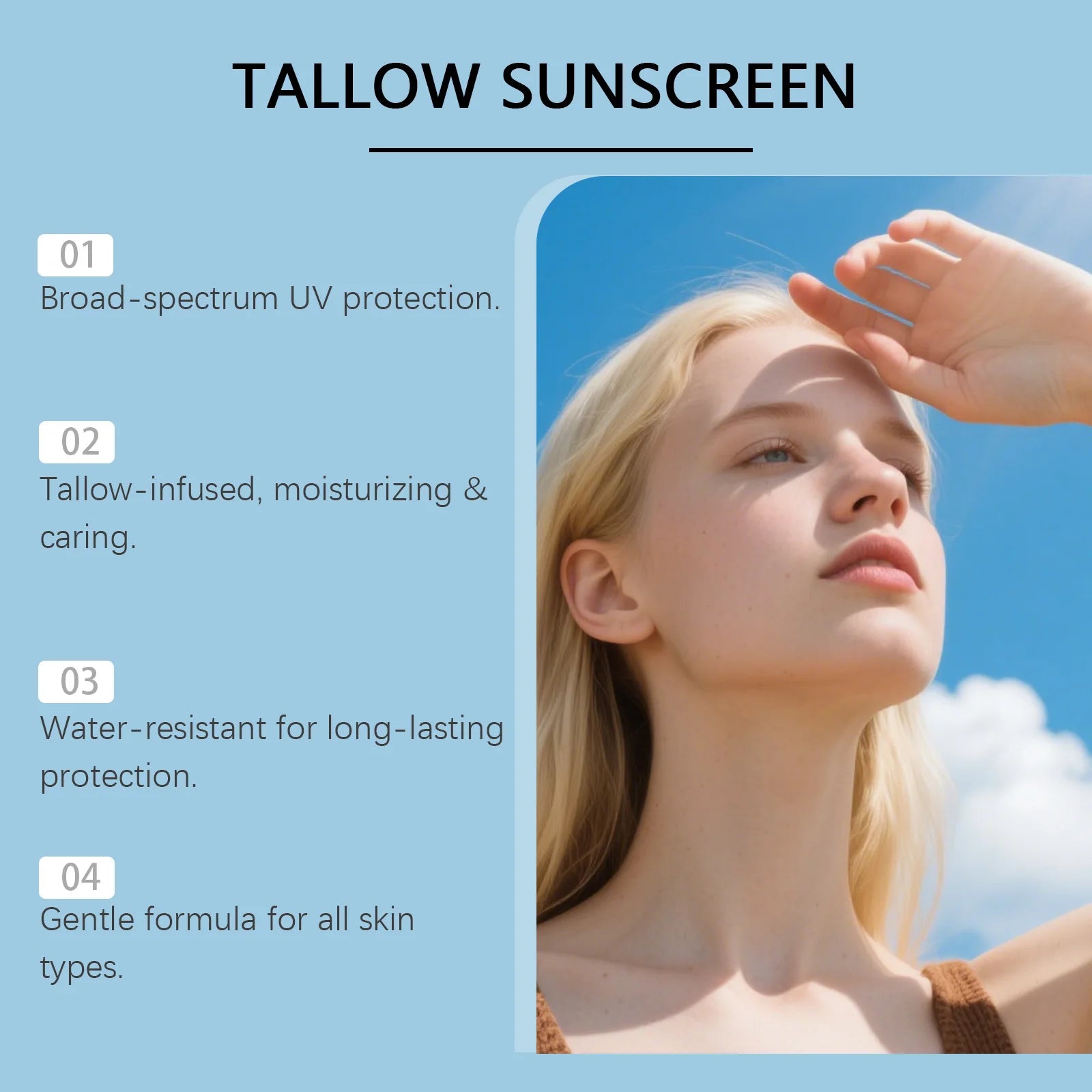 Tallow Sunscreen SPF 50 Broad Spectrum Moisturizing Face and Body Sun Protection - 11