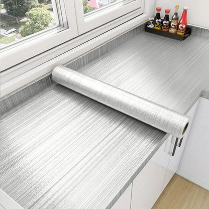 Stainless Steel Contact Paper - Peel & Stick Brushed Silver Vinyl