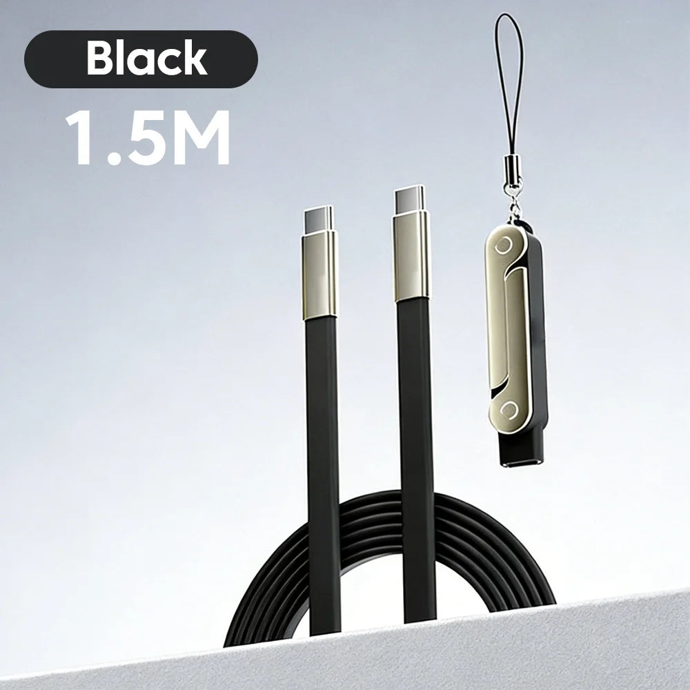 240W 2-in-1 USB-C Fast Charging Cable with Built-in Phone Stand