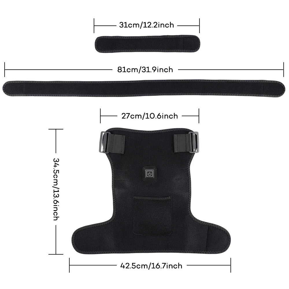 Electric Heated Shoulder Brace with Red Light Therapy for Pain Relief - 13