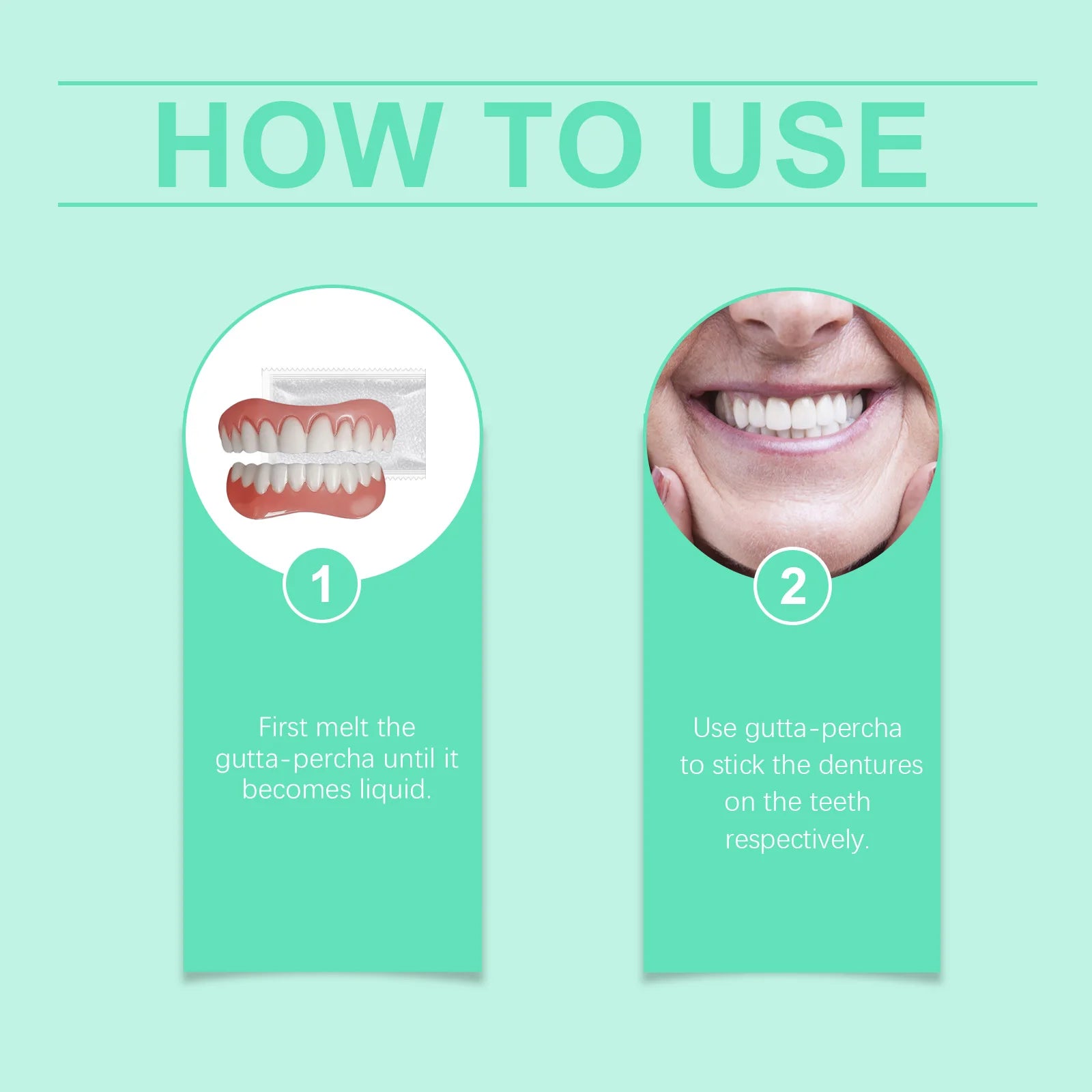 Silicone Temporary Dentures - Comfortable Snap-On Smile & Teeth Repair Kit - 13