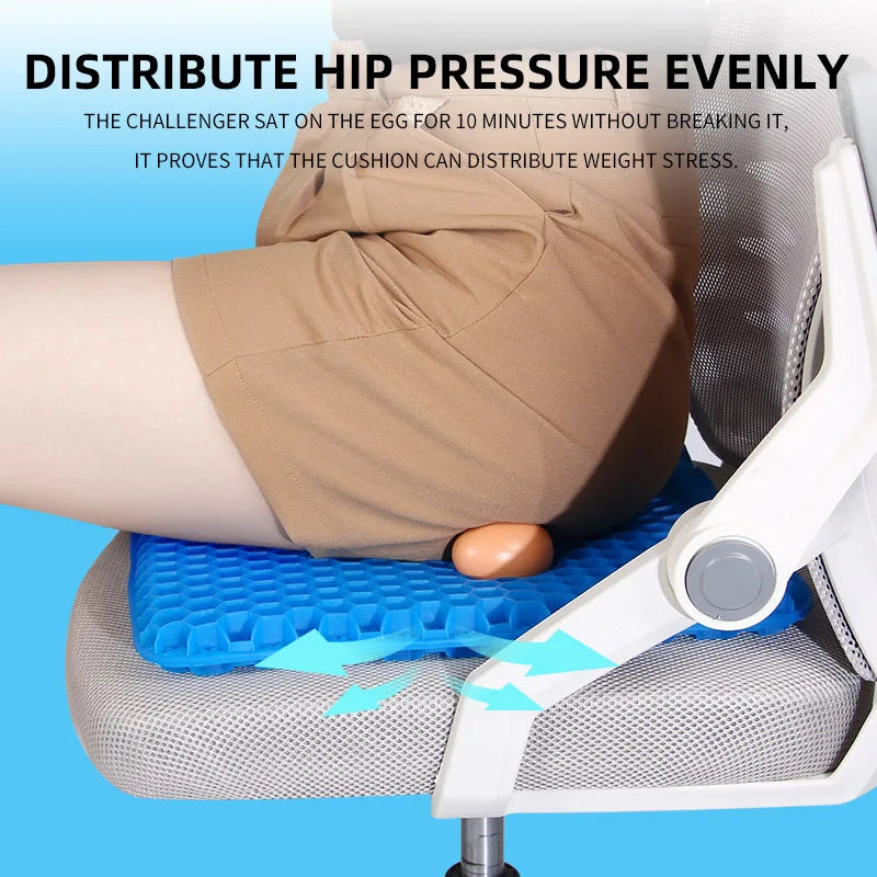 Breathable Honeycomb Gel Seat Cushion for Tailbone & Back Pain Relief - 6