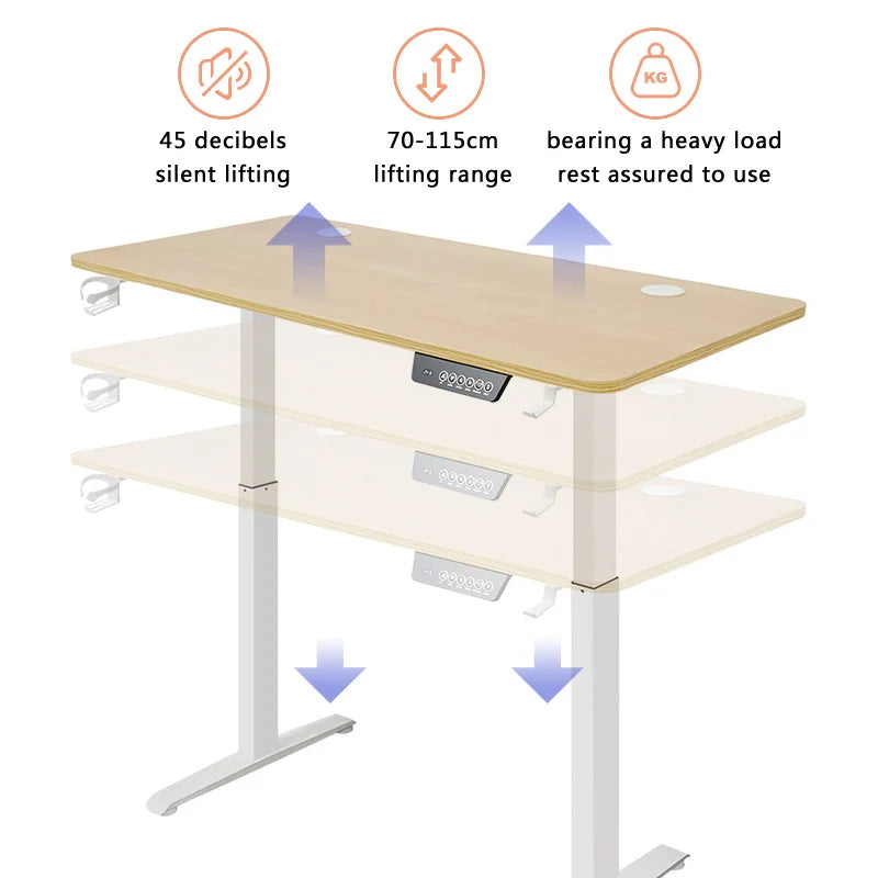 Electric Height Adjustable Standing Desk - Motorized Sit-Stand Home Office - 11