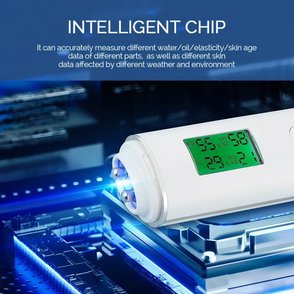 Smart Skin Moisture & Oil Analyzer - Face Hydration Tester