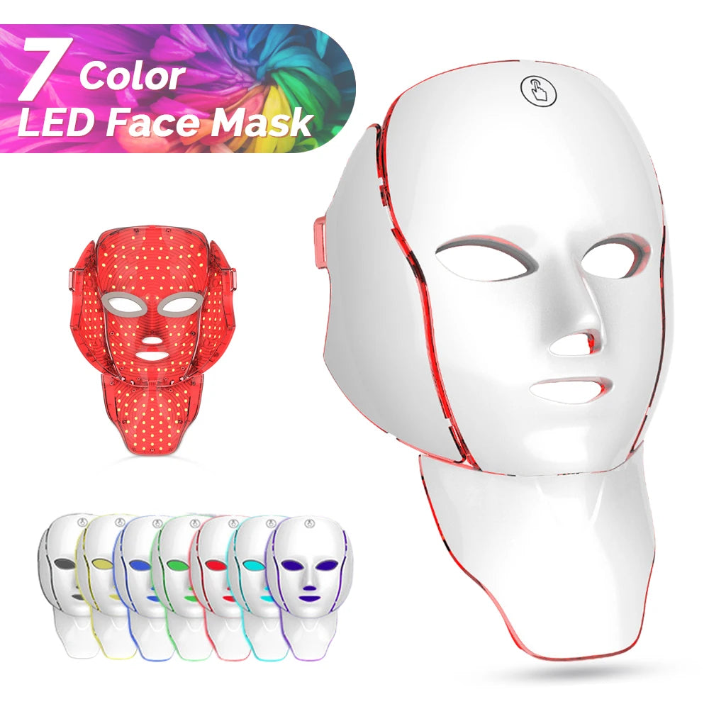 7 Color LED Face & Neck Mask - Anti-Aging Light Therapy