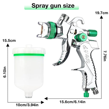 Professional HVLP Gravity Feed Spray Paint Gun Kit - 1.4/1.7/2.0mm Nozzles