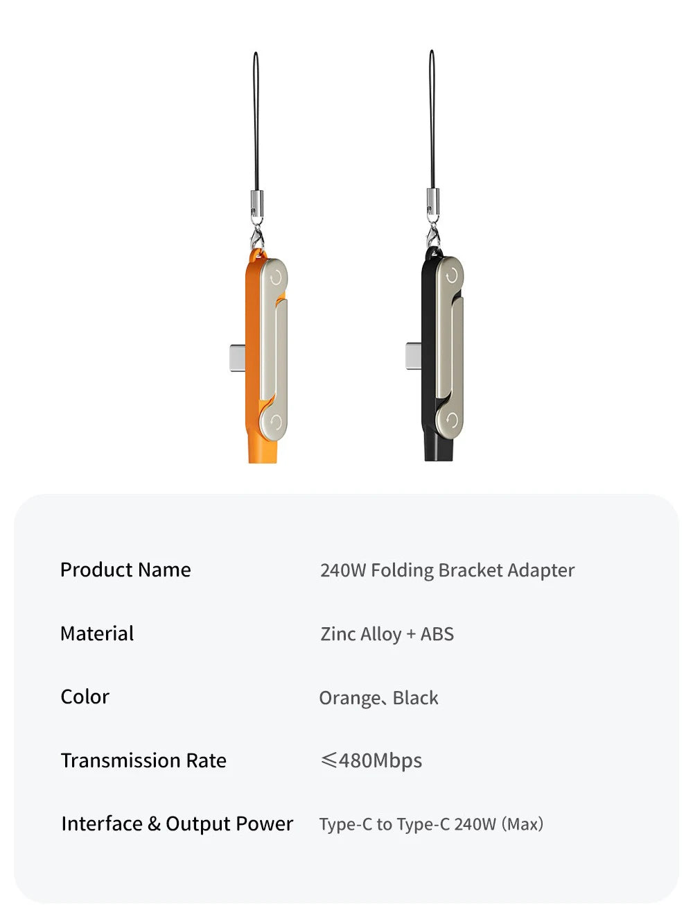 240W 2-in-1 USB-C Fast Charging Cable with Built-in Phone Stand - 16