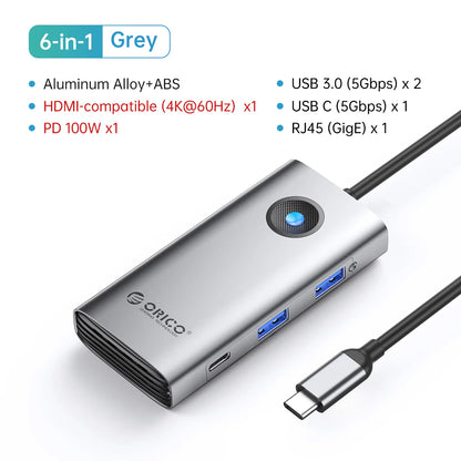 ORICO 10-in-1 USB-C Docking Station 4K HDMI Hub for Laptop & MacBook