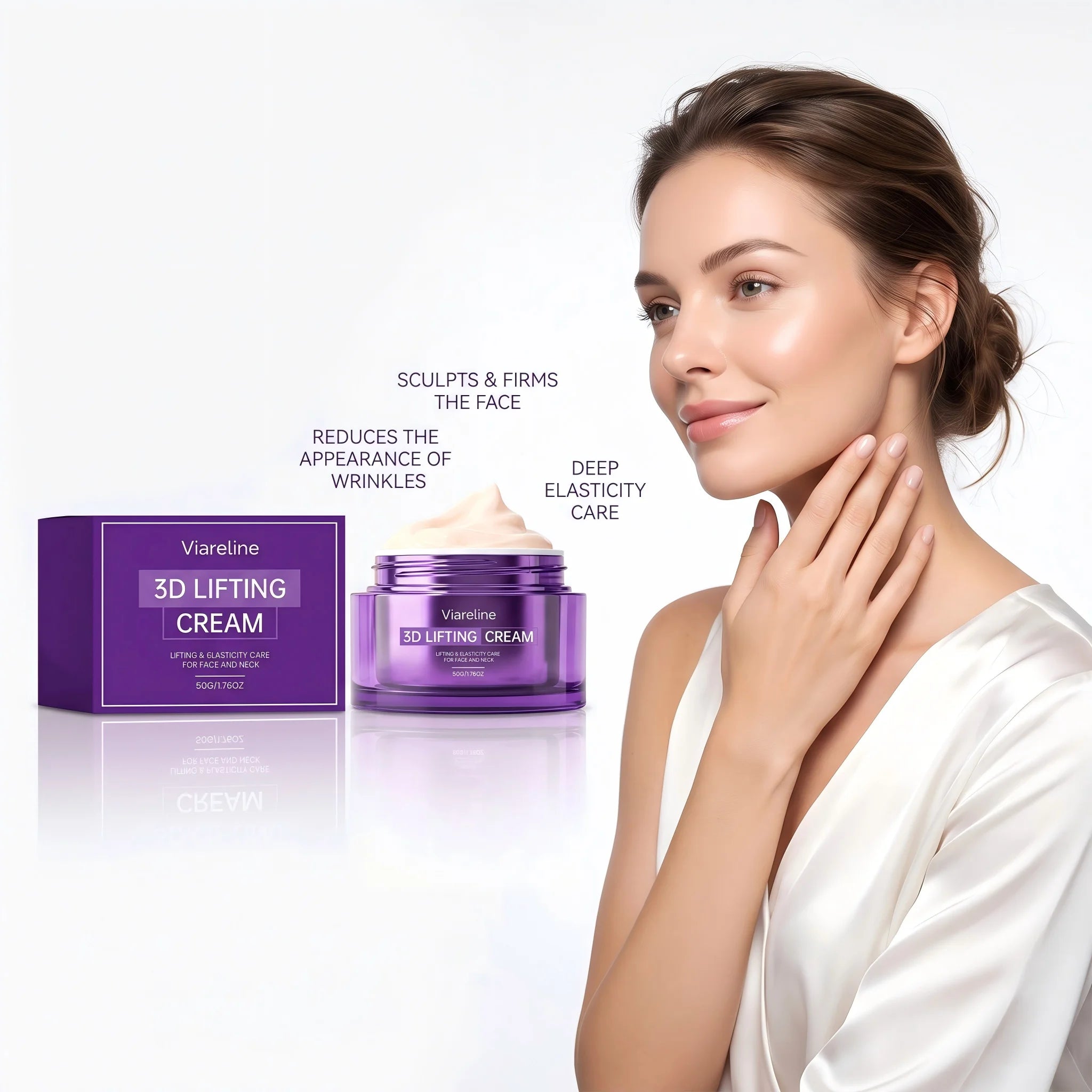 3D Face and Neck Lifting Firming Cream - Anti-Aging Moisturizer for Skin Elasticity - 2