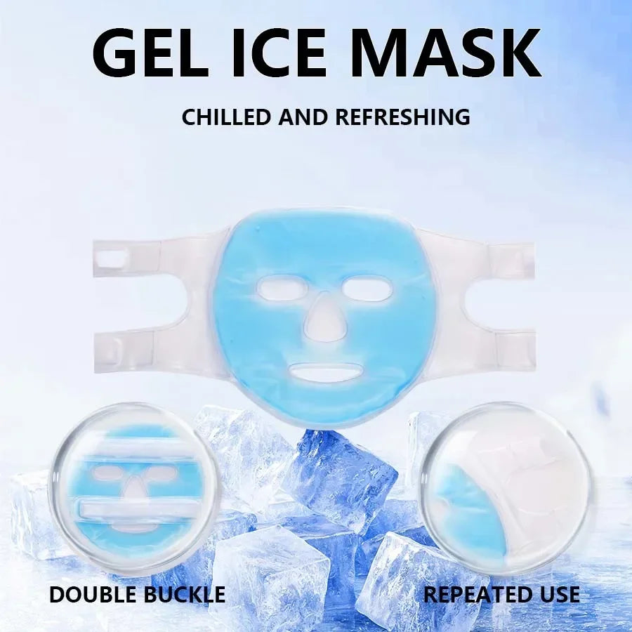 Gel Face Cooling Mask - Hot & Cold Therapy for Puffiness & Skin Firming