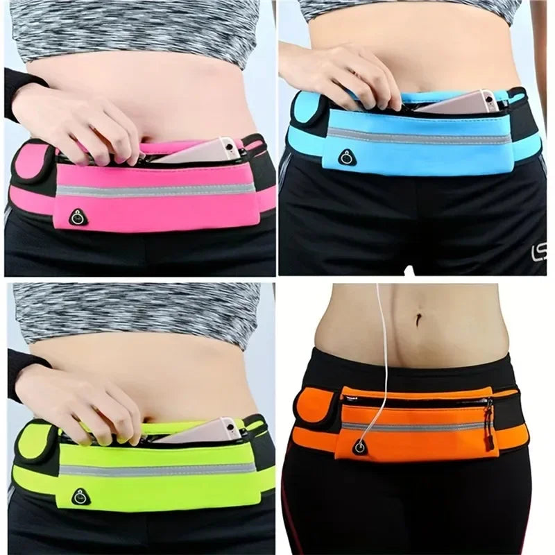 Slim Running Waist Belt - Waterproof Elastic Phone Pouch for Sports - 8