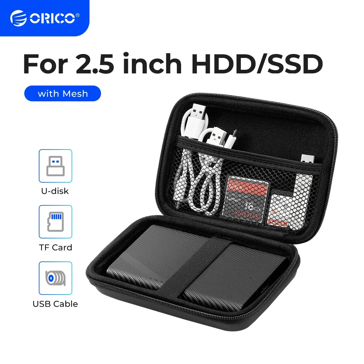 Portable 2.5-inch Hard Drive Protective Case - Shockproof EVA Storage Bag