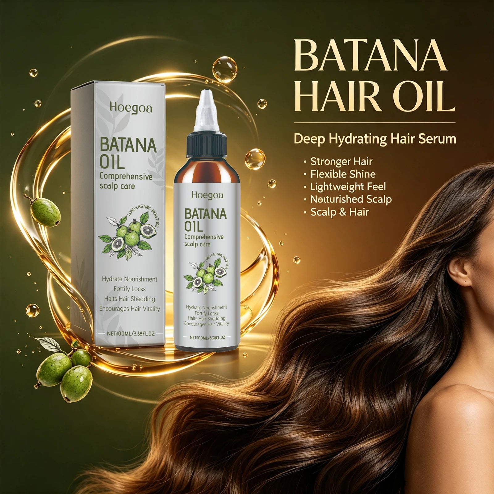 Batana Oil Nourishing Scalp Care Serum for Hair Growth and Damage Repair - 1