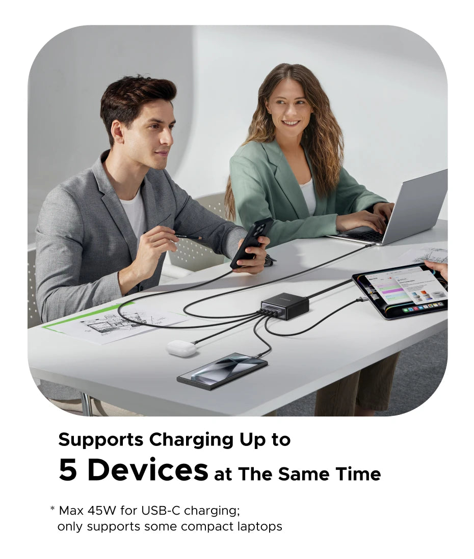 UGREEN 65W GaN Fast Charger 5-in-1 USB-C Desktop Power Adapter - 20