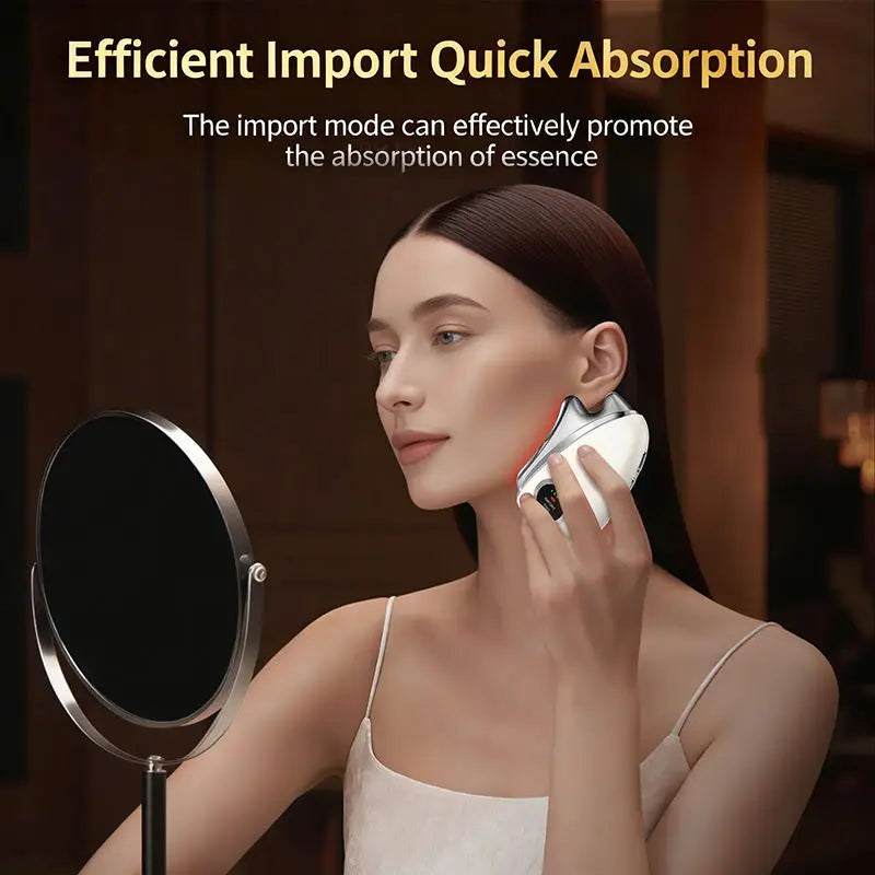 3-in-1 LED Microcurrent Facial & Neck Massager for Skin Tightening