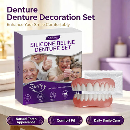 Cosmetic Silicone Denture Set for Instant Smile Transformation and Comfort