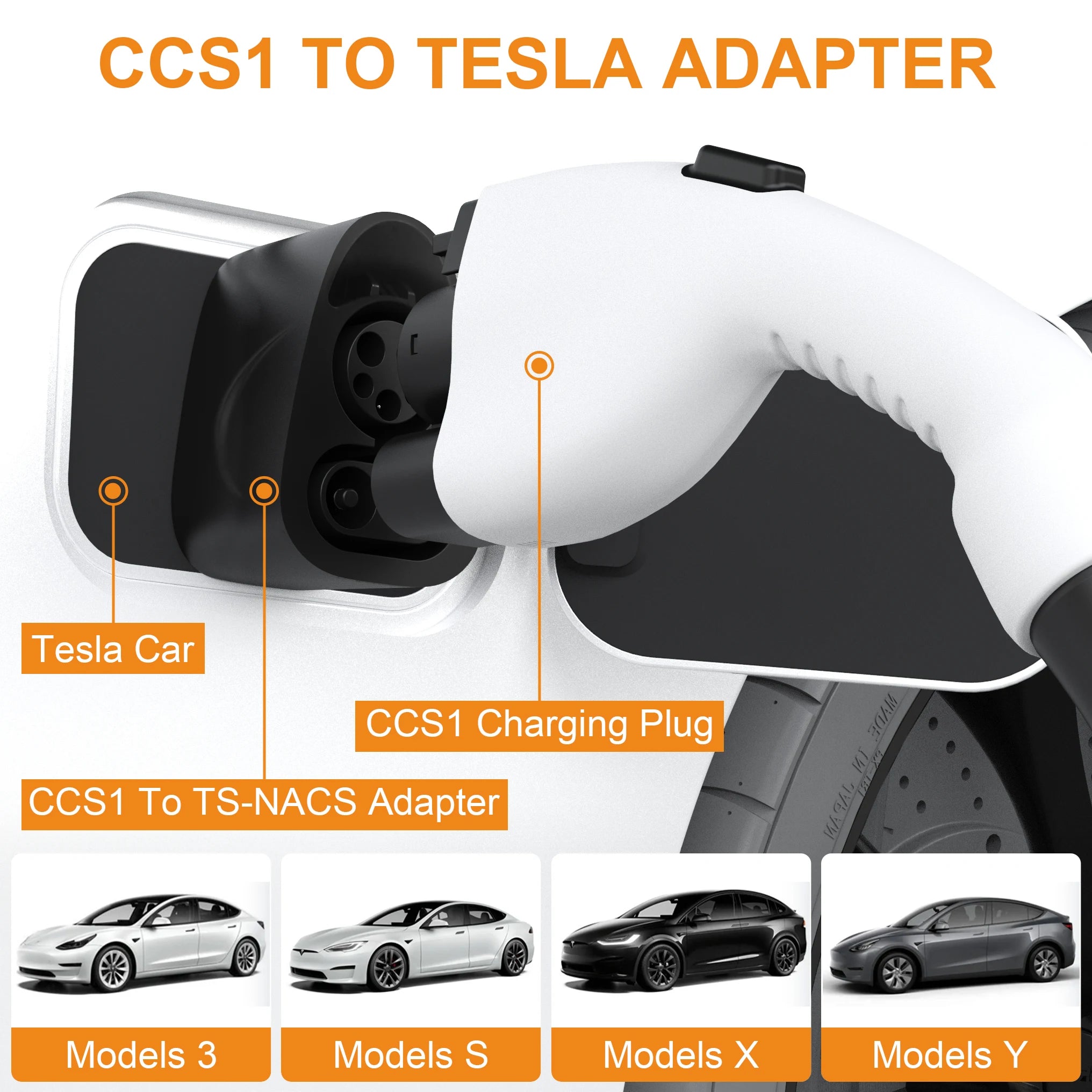 CCS1 to NACS Tesla Charging Adapter - Fast DC EV Charging (250A) - 4