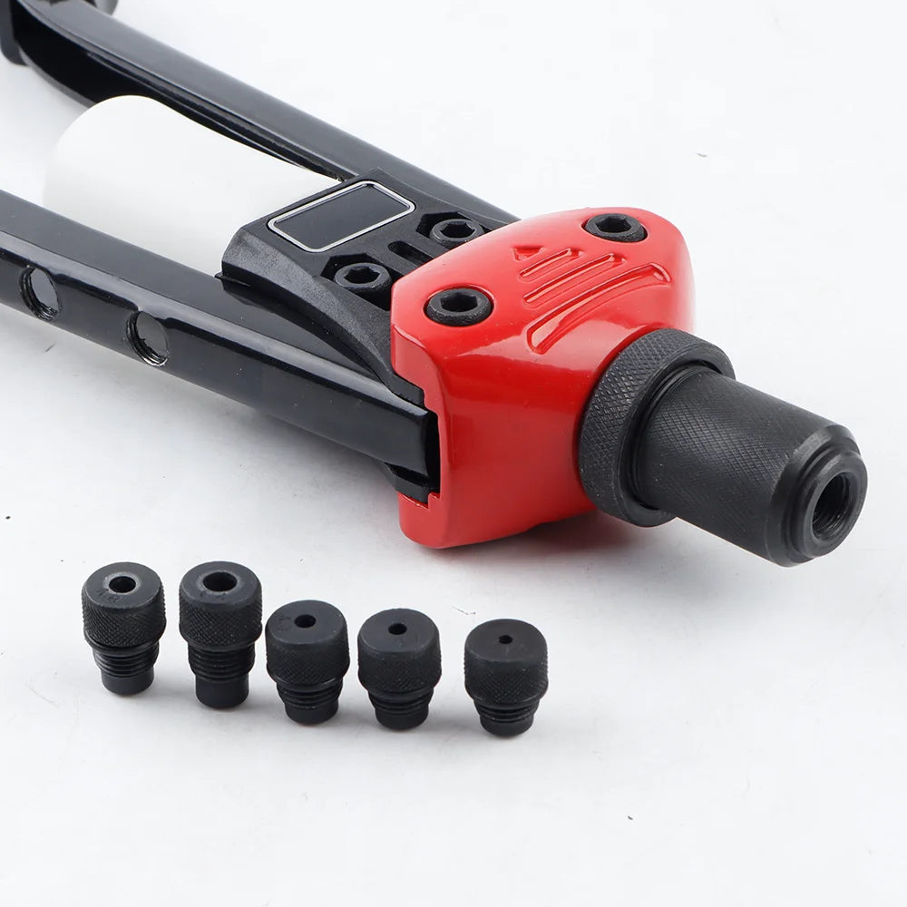 Heavy Duty Manual Pop Rivet Gun Kit - Hand Riveter with 250pcs Rivets & 5 Drill Bits - 3