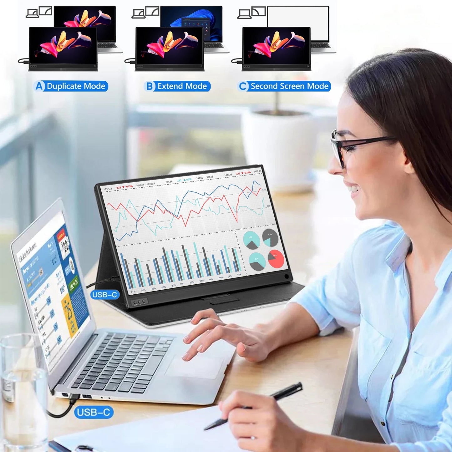 15.6" Portable Monitor 1080P IPS Full HD Laptop & Phone Second Screen