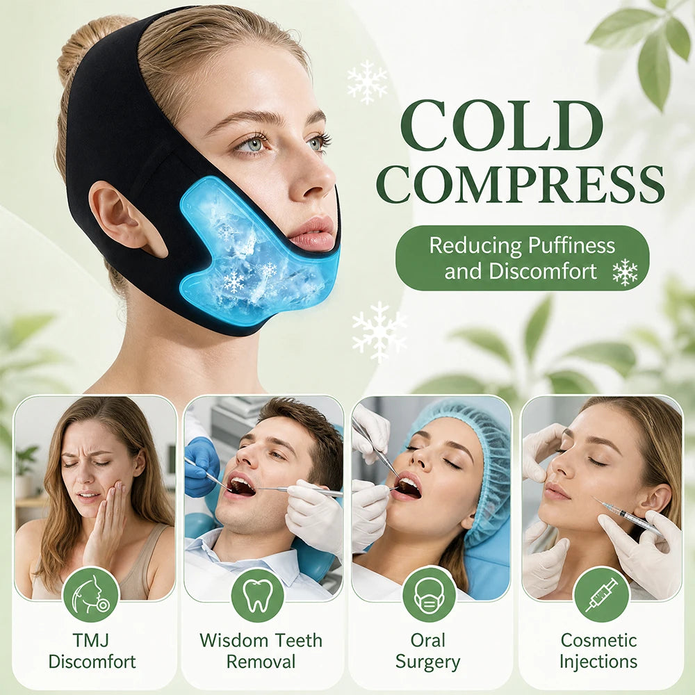 V-Line Face Lifting Bandage with Hot & Cold Gel Pack for Jaw & Chin Contouring - 8