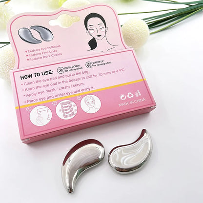 Stainless Steel Cooling Eye Pads for Puffy Eyes & Dark Circles