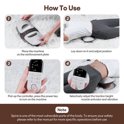Electric Lumbar Traction Massager with Heat & Vibration