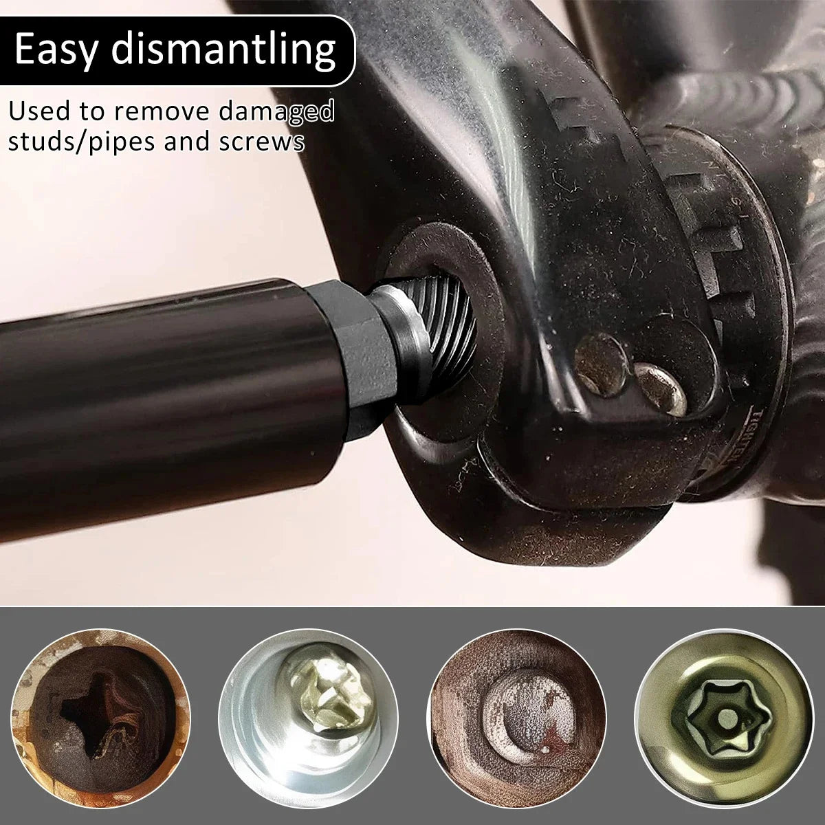 10-Piece Alloy Steel Screw Extractor Kit for Damaged Bolt & Stud Removal - 9