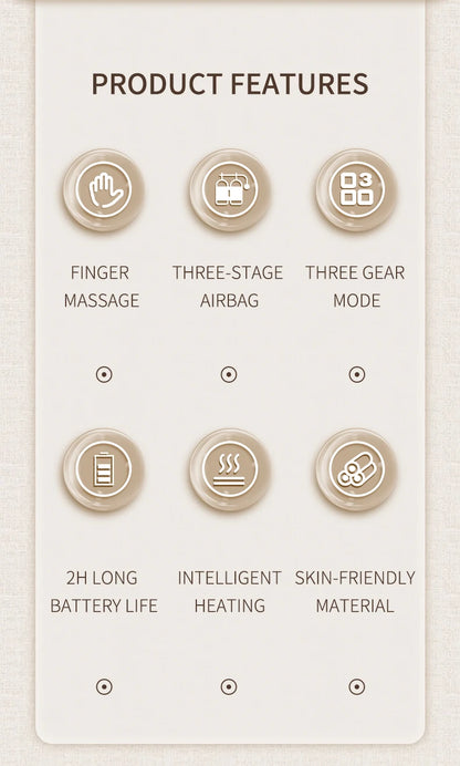 Electric Hand Massager with Airbag Compression and Heat for Pain Relief