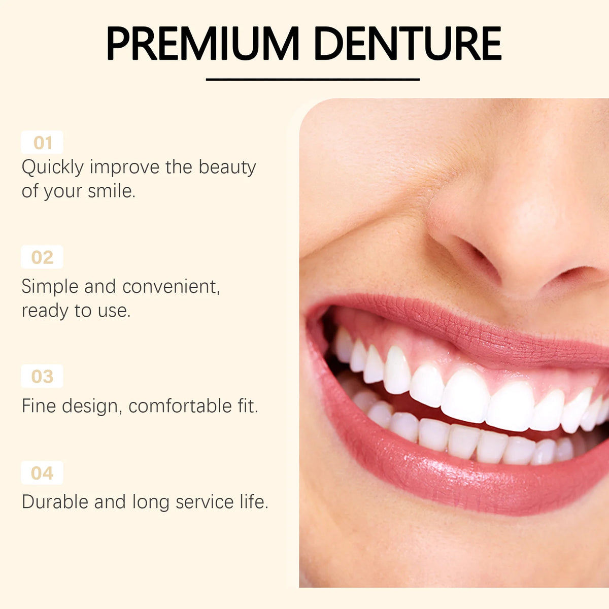 Comfortable Temporary Silicone Denture Set for Instant Smile Restoration