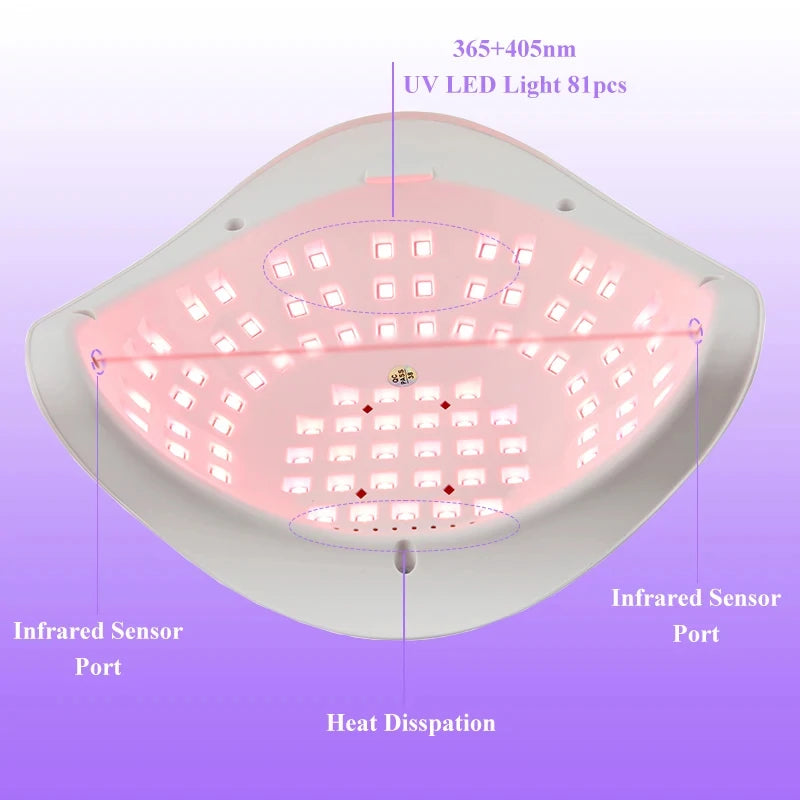81-LED UV LED Nail Lamp - Professional Gel Nail Dryer - 2