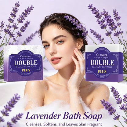 Lavender Double Glutathione Whitening Soap Bar for Deep Cleansing & Skin Brightening