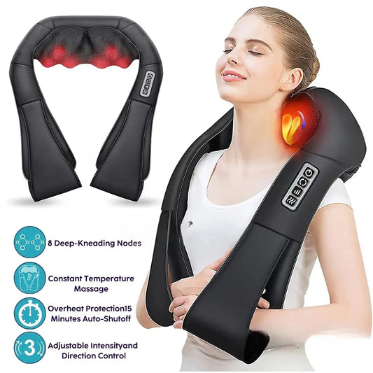 Shiatsu Neck & Shoulder Massager with Heat - Electric Back Massage