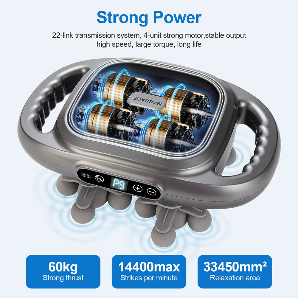 22-Head Fascia Massage Gun - Deep Tissue Body Massager