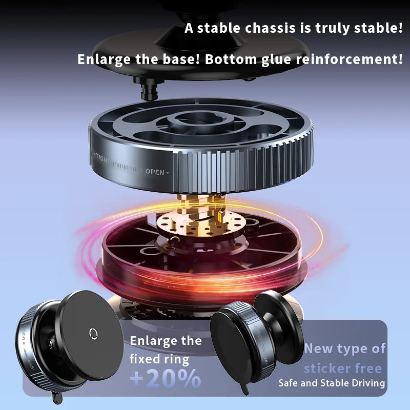 Strong Magnetic Vacuum Suction Cup Phone Holder for Car, Gym & Kitchen