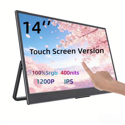 14" Portable IPS Touch Monitor - 1920x1200 HD Gaming & Laptop Expand Display
