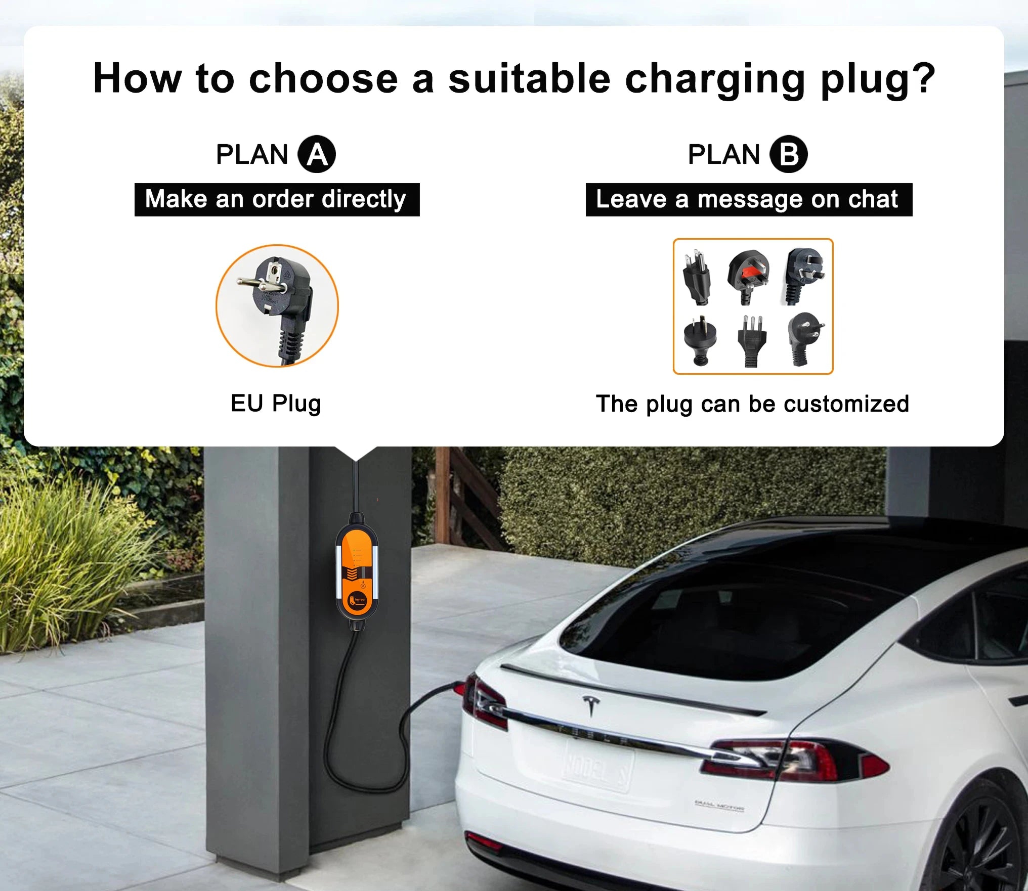 Portable 3.5KW Level 2 EV Charger - Type 2 Adjustable Charging Cable (5m) - 19