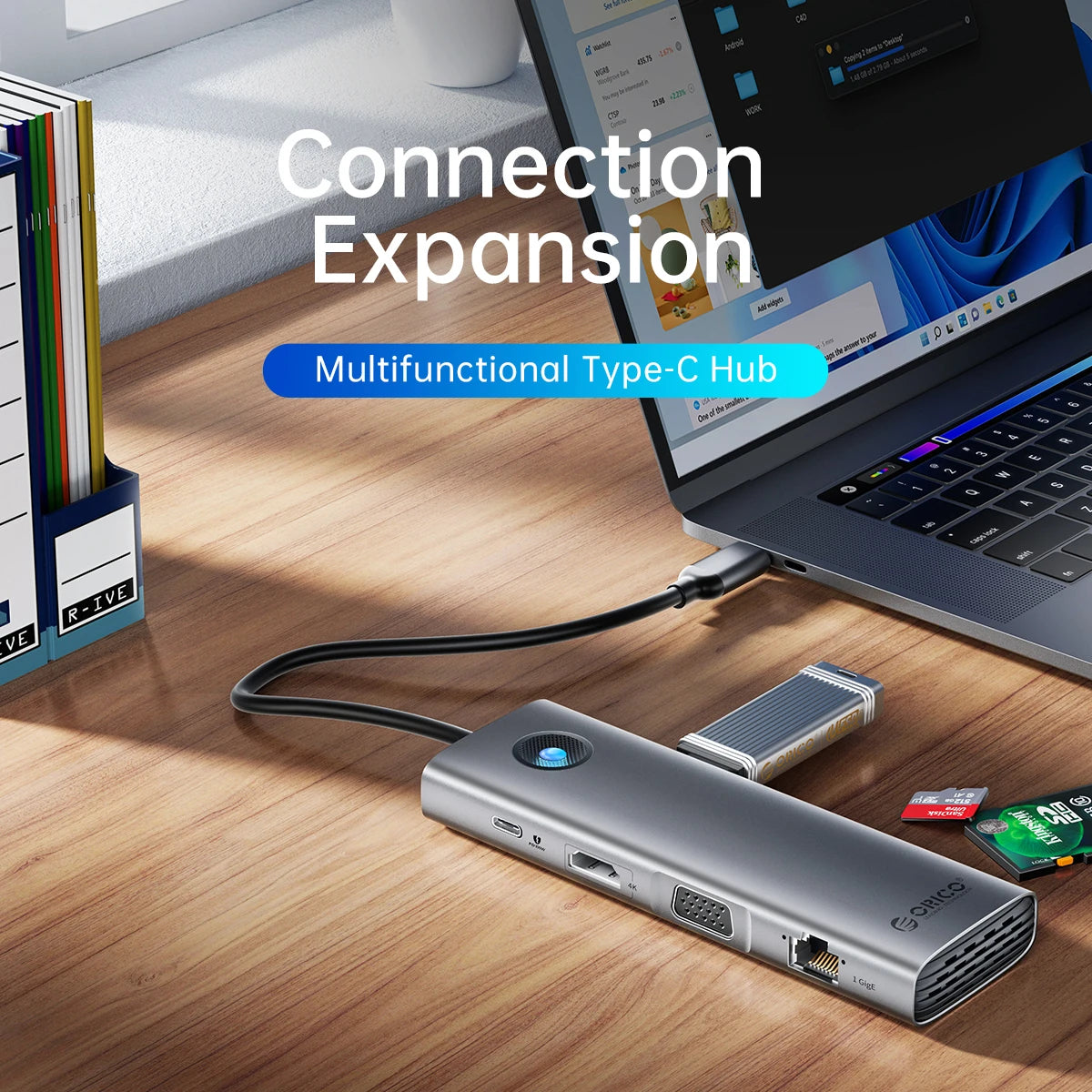 ORICO 10-in-1 USB-C Docking Station 4K HDMI Hub for Laptop & MacBook
