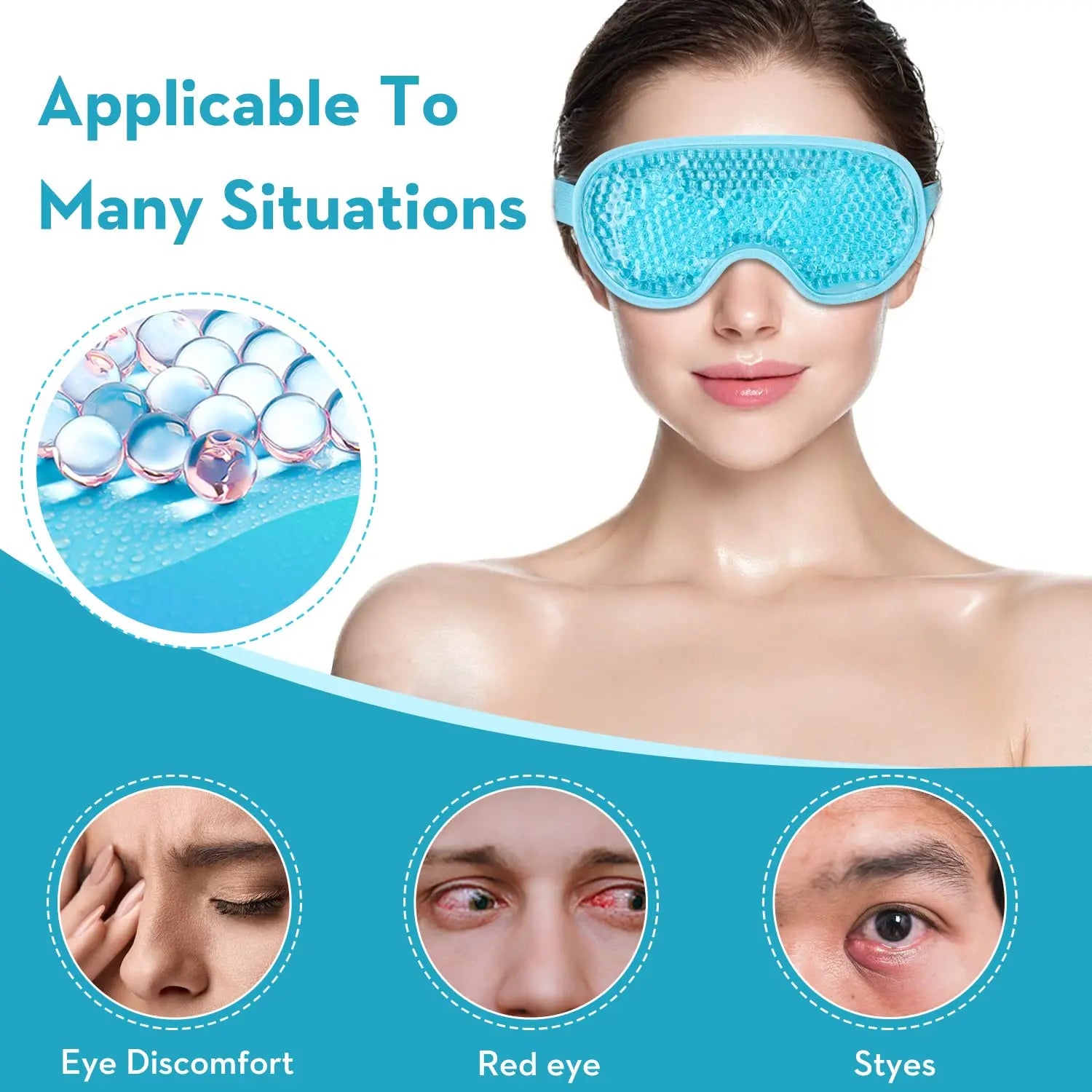 Reusable Gel Eye Mask for Migraine Relief, Puffy Eyes, and Fatigue - 4