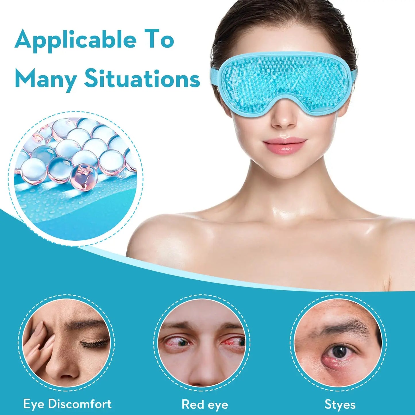 Reusable Gel Eye Mask for Migraine Relief, Puffy Eyes, and Fatigue