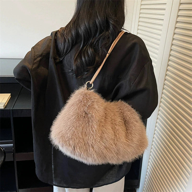 Luxury Plush Fur Shoulder Bag