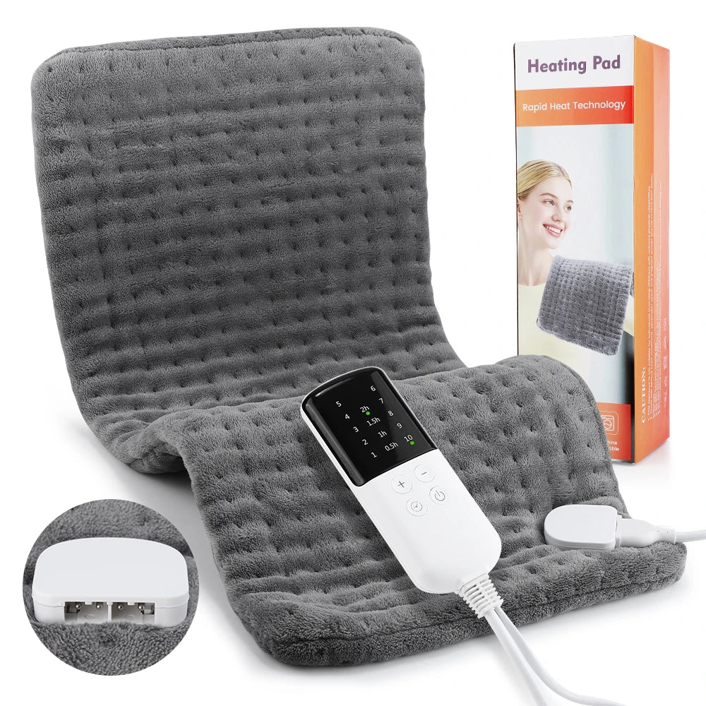 Electric Flannel Heating Pad for Back & Joint Pain Relief with 10 Heat Settings