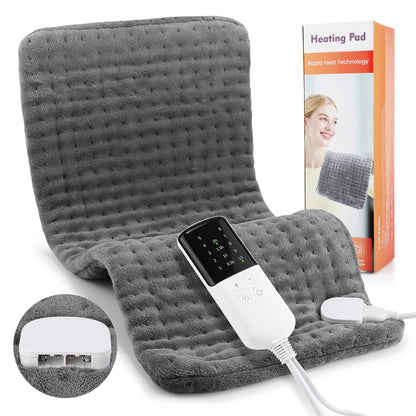 Electric Flannel Heating Pad for Back & Joint Pain Relief with 10 Heat Settings