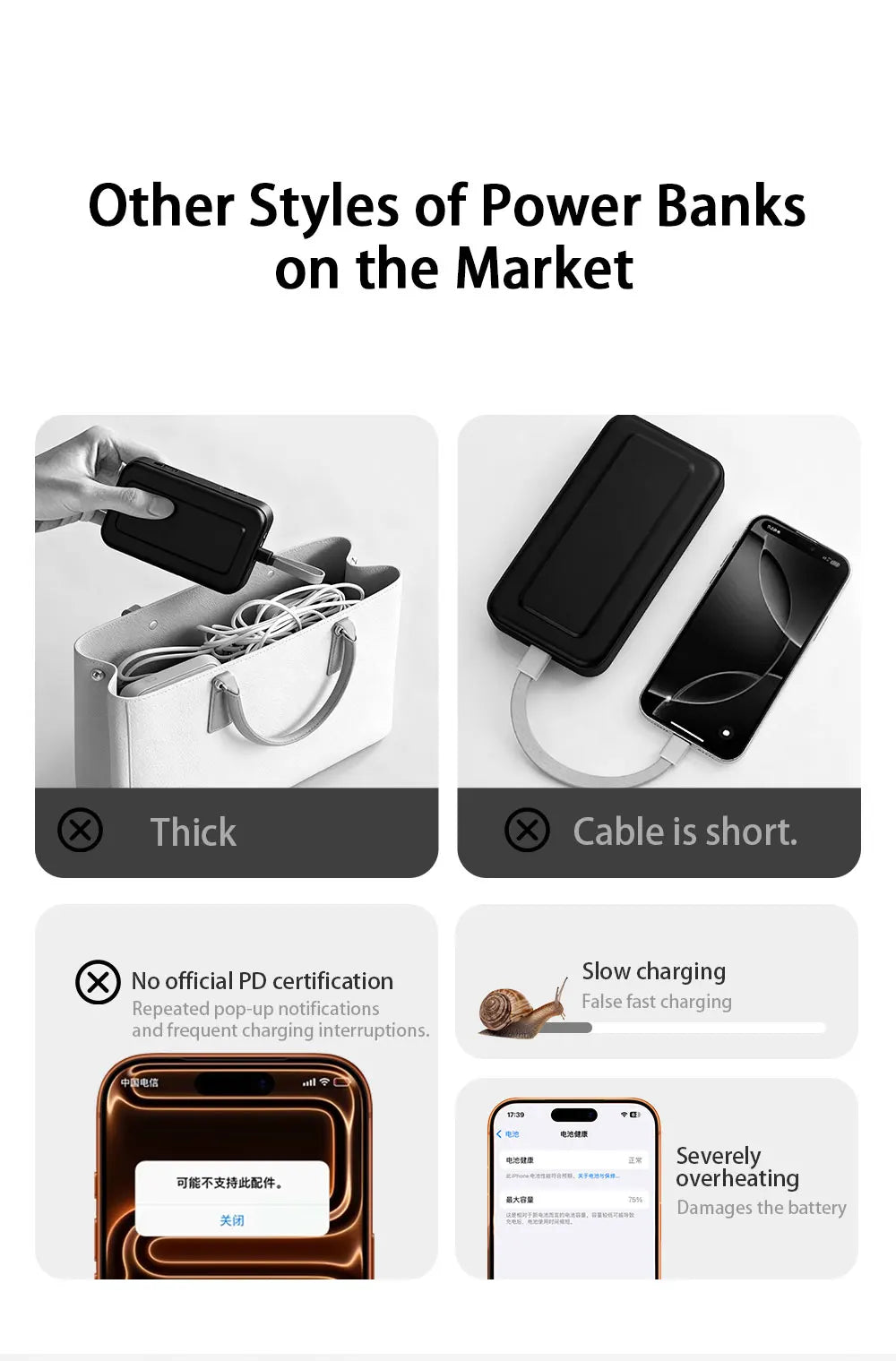 40W Fast Charging 10000mAh Power Bank with Built-in Retractable Cable - 8